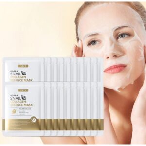 Laikou 10 PIECES KOREAN SKINCARE SNAIL MUCIN FACE SHEET MASK